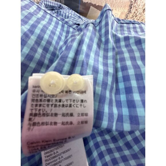 Calvin Klein Mens Dress Shirt Spread Collar Blue/Purple Checked Size XXL/TTG/EEG - Picture 5 of 7
